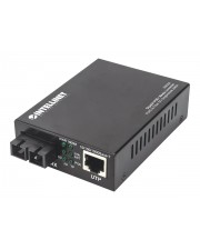 Intellinet Gigabit PoE+ Medienkonverter 1000Base-T RJ45-Port auf 1000Base-LX SC Singlemode 20 Converter 1 Gbps Power over Ethernet RJ-45 (508209)
