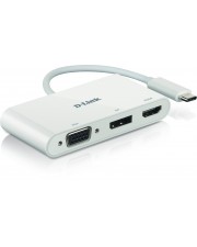 D-Link USB-C 3-Port Video Adapter mit HDMI & Displayport & VGA