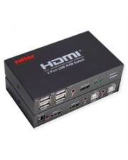ROLINE USB HDMI KVM Switch 4K 2PCs KVM-Umschalter