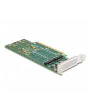 Delock PCI Express 4.0 x16 Karte zu 4 x intern NVMe M.2 Key M 110 mm Bifurcation Low (90090)
