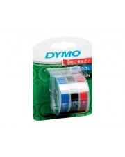 Dymo Selbstklebend Schwarz Blau Rot Rolle 0,9 cm x 3 m 3 Rollen Blisterverpackung 3D-Prgeband fr DYMO Junior embosser (S0847750)