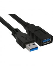 InLine USB 3.0 Kabel A Stecker / Buchse schwarz 3m Verlngerungskabel 3 m 2.0 9-polig Kupfer