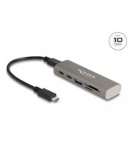 Delock 3 Port USB 10 Gbps Hub inklusive SD und Micro Card Reader mit Type-C (64236)