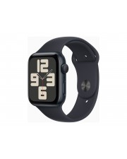 Apple Watch SE GPS 44 mm Midnight Aluminium intelligente Uhr mit Sportband Flouroelastomer Bandgre: S/M 32 GB Wi-Fi Bluetooth 32.9 g (MRE73QF/A)