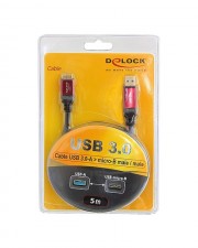 Delock Premium USB-Kabel 5 m Schwarz  9-polig Typ A M (82763)