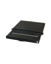 Aixcase Tastatur rack-montierbar PS/2 USB Deutsch Schwarz RAL 9005