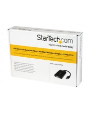 StarTech.com USB 3.0 auf DVI / VGA Video Adapter Externe Multi Monitor Grafikkarte 2048x1152 Externer Videoadapter DisplayLink DL-3100N 512 MB DDR2 Schwarz (USB32DVIPRO)