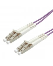 ROLINE Patch-Kabel LC Multi-Mode M bis M 1 m Glasfaser 50/125 Mikrometer OM4 violett