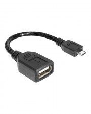 Delock USB-Kabel 5-polig Micro-USB Typ B M USB A 4-polig W 18 cm 2.0 OTG Schwarz