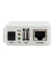 StarTech.com 1 Port USB WLAN N 802.11 b/g/n Printserver mit 10/100 Mb/s Ethernet Anschluss Druckserver 2.0 x 1 wei