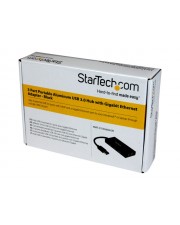 StarTech.com 3 Port USB Hub mit Gigabit Ethernet Adapter aus Aluminum 3 x SuperSpeed + 1 x 10/100/1000 Desktop