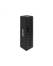 InLine USB 3.0 Hub 10 Port Aluminiumgehuse schwarz mit 4A Netzteil 5 Gbps 10-Port 2.0