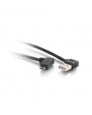 Cables To Go C2G USB 2.0 A Right Angle to Micro-USB B Cable USB-Kabel Typ B M bis M 2 m 90 Stecker rechts-gewinkelter Schwarz (81705)