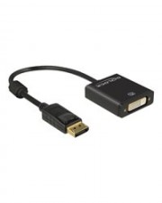 Delock DisplayPort-Adapter DisplayPort M DVI-I W 20 cm 1.2 aktives Kabel Signalregenerierung Schwarz (62599)