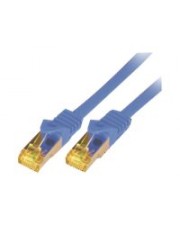 M-CAB RAW Netzwerkkabel RJ-45 M bis M 1 m SFTP PiMF CAT 7 halogenfrei geformt ohne Haken Blau (3736)