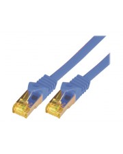 M-CAB Patch-Kabel RJ-45 M bis M 2 m SFTP PiMF CAT 7 halogenfrei geformt ohne Haken Blau (3753)
