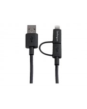 StarTech.com 1m Black Apple 8-pin Lightning or Micro USB to Combo Cable Lade-/Datenkabel / M bis Micro-USB Type B M 1 m abgeschirmt Schwarz fr iPad/iPhone/iPod