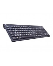 Logickeyboard XL Print PC Slim Line NERO Tastatur USB Deutsch Wei auf Schwarz mit LogicLight (LKB-LPWB-BJPU-DE)