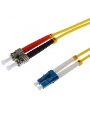 Helos Patch-Kabel ST Einzelmodus M bis LC M 5 m Glasfaser 9 / 125 Mikron OS2 Gelb (126389)