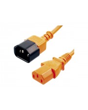 Lindy Spannungsversorgungs-Verlngerungskabel IEC 60320 C13 bis C14 50 cm geformt orange