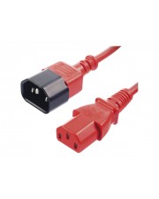 Lindy Spannungsversorgungs-Verlngerungskabel IEC 60320 C13 bis C14 50 cm geformt Rot (30476)