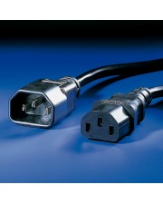 VALUE Spannungsversorgungs-Verlngerungskabel IEC 60320 C14 M bis C13 W Wechselstrom 250 V 3 m geformt Schwarz fr Switch