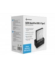 Sharkoon QuickPort Speicher-Controller mit Datenanzeige Netzanzeige Ein/Aus-Schalter Schlafmodus 2,5" / 3,5" gemeinsam genutzt 6,4 cm/8,9 cm SATA 6Gb/s 600 MBps USB 3.1 Gen 2