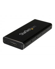 StarTech.com M.2 NGFF SATA Festplattengehuse USB 3.1 10Gbit/s mit USB-C Kabel Speichergehuse 6Gb/s 600 MBps Gen 2 Schwarz Silber