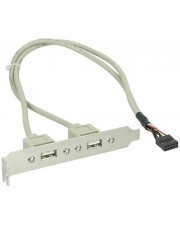 InLine Slotblech USB 2.0 2x Buchse auf 1x 10pol Pfostenverbinder 35cm Anschlukabel 0,35 m 1.x (33391)