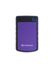 Transcend TS4TSJ25H3P 4 TB portable externe Festplatte (HDD) in purple (lila) mit Backup-Funktion (Datensicherung per Knopfdruck) und Schutzhülle stoßfest robust Plug und Play