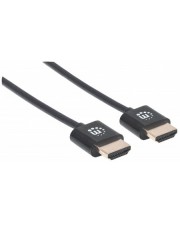 Manhattan Ultra-thin High Speed HDMI mit Ethernetkabel M bis M 3 m Doppelisolierung Schwarz geformt 4K Untersttzung