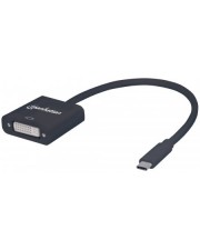 Manhattan Externer Videoadapter USB Type-C DVI Schwarz