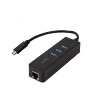 LogiLink Ethernet 1000Mbit/s Netzwerkkarte USB 3.0 Typ-C auf Gigabit Adapter zu 1x RJ45 und 3x Typ-A (UA0283)