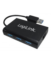 LogiLink USB3.0 3-Port Hub with Ethernet 3 x SuperSpeed USB + 1 x 10/100/1000 Desktop (UA0173A)