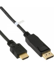 InLine DisplayPort zu HDMI Konverter Kabel schwarz 1,5m Schwarz