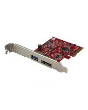 StarTech.com 2 Port USB 3.1 10Gbit/s und eSATA PCIe Karte & Expansion Card USB-Adapter 3.0 x4 Low Profile x 1 + 6 Gb/s x 1 Rot
