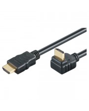 M-CAB HDMI Hi-Speed Kabel with Ethernet mit Ethernetkabel M bis M gewinkelt 1 m Schwarz (7200224)