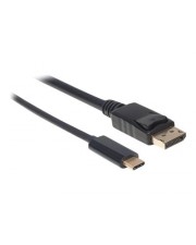 Manhattan USB Typ C auf DisplayPort-Kabel 1m Konvertiert das Alternate-Mode-Signal in ein Kabel Digital/Daten Digital/Display/Video 1 m DisplayPort Schwarz (152471)