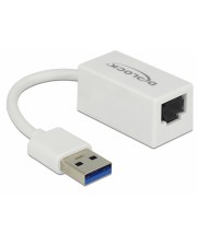 Delock Adapter USB 3.0 Typ-A> 1 x Gigabit LAN RJ45 kompakt wei 5.000 Mbps Duplex Voll-Duplex Halb-Duplex Ethernet 2.0 MDI Port-Erkennung (65905)