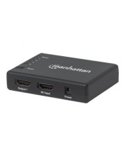 Manhattan 4K 4-Port HDMI-Splitter schwarz 4K60Hz Stromversorgung ueber Digital/Display/Video Strom/Netzteil HDMI (207805)