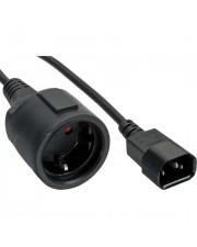InLine Netz Adapter Kabel Kaltgerte C14 auf Schutzkontakt Buchse fr USV 2m 2 m