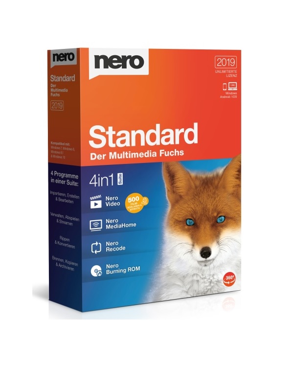 Nero Standard 2019 Windows/Android, Deutsch (4052272002301)