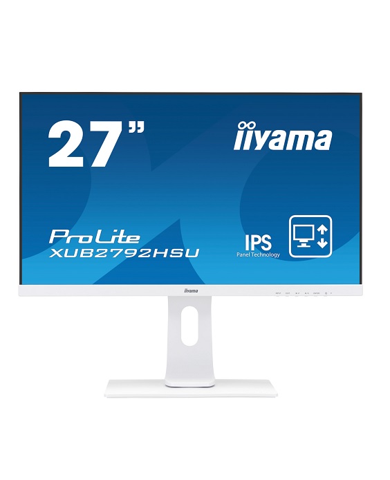 iiyama ProLite XUB2792HSU-W1 68,6cm 27" IPS LED-Monitor Full-HD VGA HDMI DisplayPort USB 3.0 Ultra-Slim-Line Hhenverstellung Pivot wei