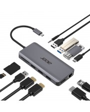 Acer 12-In-1 Type-C Adapter Dockingstation USB-C 2 x HDMI DP GigE