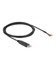 Delock Adapterkabel USB 2.0 Typ-A zu seriell RS-232 mit 9 offenen Kabelenden+ Schirmung 2 Digital/Daten m (90416)