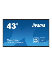 iiyama ProLite 109 cm 43" Diagonalklasse 108 42.5" sichtbar LCD-Display mit LED-Hintergrundbeleuchtung Digital Signage 4K UHD 2160p 3840 x 2160 Schwarz glnzend (LE4341UHS-B1)