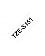 Brother TZeS151 Extra starker Klebstoff schwarz auf durchsichtig Rolle 2,4 cm x 8 m 1 Rollen laminiertes Band fr P-Touch PT-3600 D600 D800 E500 E550 H500 P750 P900 P950 EDGE PT-P750