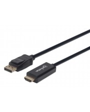 Manhattan 4Ka60Hz DisplayPort auf HDMI-Kabel 1m schwarz Kabel Digital/Display/Video 1 m
