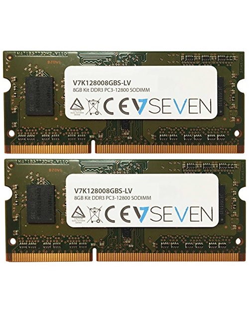 V7 DDR3 8 GB: 2 x 4 GB SO DIMM 204-PIN 1600 MHz / PC3-12800 CL11 1.35 V ungepuffert nicht-ECC (V7K128008GBS-LV)