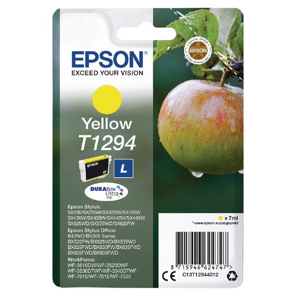 Epson Tinte gelb 7ml Tintenpatrone Gelb ml Yellow 7 (C13T12944012)